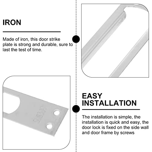 2Pcs Door Security Strike Plates 10.23X1.18In Stainless Steel Door Lock Reinforcement Plate for Home Security and Door Jam Reinforcement Easy Installation