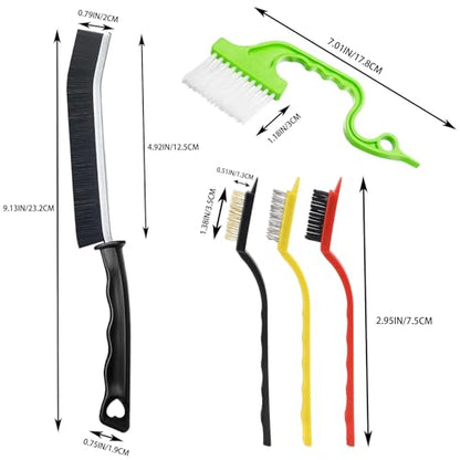Cleaning Brush, 9 Pcs Hard Bristle Crevice Cleaning Brush Set for Kitchen Bathroom Toilet Grout Bottle Gap Window Tracks, Multifunctional Home Essentials Scrub Cleaning Tools - color: 01. Black(9p)