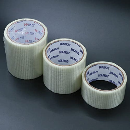 9KM DWLIFE Kite Ripstop Repair Tape 5cm-10cm Bi-Directional Fiberglass Filament Tape Clear Waterproof Strong High Adhesion Tear UV Resistance for Tent Sail Awning RV Camper Packing Fabric - size: 10m x 8cm