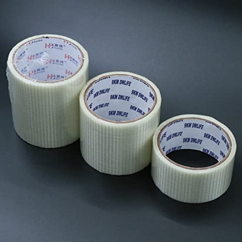 9KM DWLIFE Kite Ripstop Repair Tape 5cm-10cm Bi-Directional Fiberglass Filament Tape Clear Waterproof Strong High Adhesion Tear UV Resistance for Tent Sail Awning RV Camper Packing Fabric - size: 32FT x 1.97in / 10M x 5cm