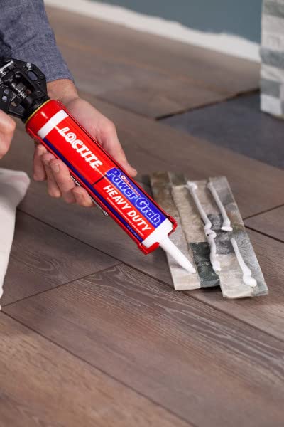 Loctite Power Grab Express Heavy Duty Construction Adhesive, 9 fl oz Cartridge, 12 Pack - Versatile Construction Glue for Cement, Tile, Wall & More