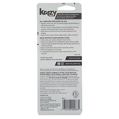 Krazy Glue All Purpose Super Glue Gel with Precision Tip, 2g Tube 6 Ct, Fast Drying No-Run Gel Formula for Household Repairs, School, Office Crafts & DIYs, Bonds Plastic, Wood, Metal, Ceramic & More - size: 6 Count