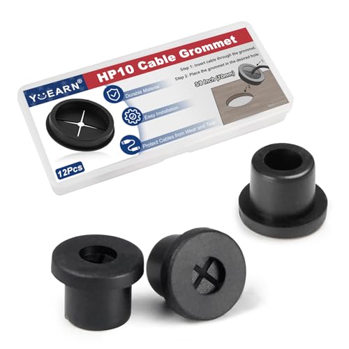 3/8 Inch Cable Grommet (10mm) – 12 Pcs Flexible Rubber Hole Covers for LED Lights, Electronics Panel, Small Wire Routing (Black) - size: 12pcs 3/8” (10mm)