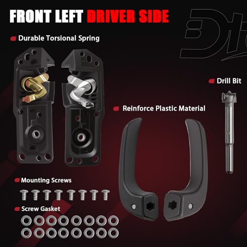 Interior Door Handle Kit Front Rear Left/Right Passenger/Diver Side Compatible With GMC Chevy Cadillac Vehicle 2007-2014 Silverado, Suburban Tahoe, Sierra Yukon, Escalade Replaces# 20833602, 20833606 - style: 1 Set