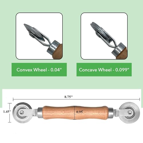 Screen Roller Tool - Rolling Tool for Installing Door & Window Screens & Repair - Spline Roller with Wood Handle & Steel Bearing Wheel - Professional Rolling Tool - Double Ended Hand Spline Roller