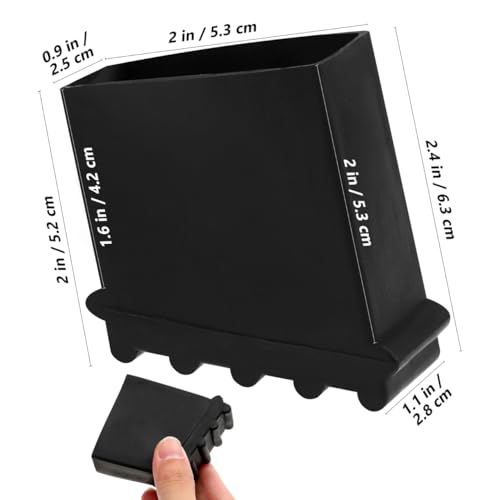 Cabilock 4 Pcs Ladder Feet Covers, Non-Slip Rubber Foot Pads for Step & Extension Ladder, Anti-Skid Cushion Protector Replacement Accessories, Black - color: 1.black