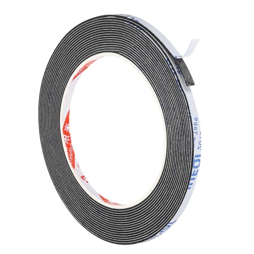 PATIKIL 5m/16.4ft Sealing Foam Tape, 5mm Wide 1mm Thick Single Sided Weather Stripping Door Furniture Seal Strip for Window Pipes Insulation, Black - color: Black, size: 5m*5mm*1mm
