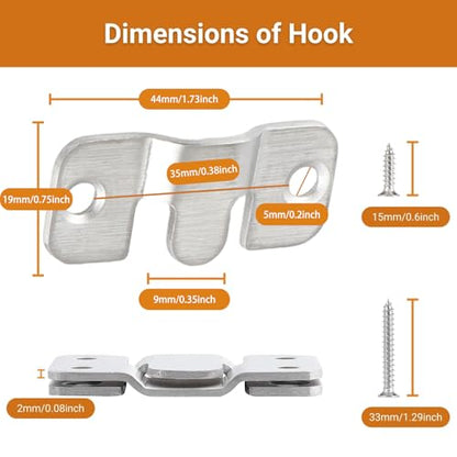 16Pcs Stainless Steel Interlock Hanging Buckle,Flush Concealed Mount Brackets Stainless Steel Z Clip Bracket Interlock Hanging Buckle Mountain Buckle for Picture Display Art Gallery (S2, Sliver) - color: Silver, size: Small With Screws