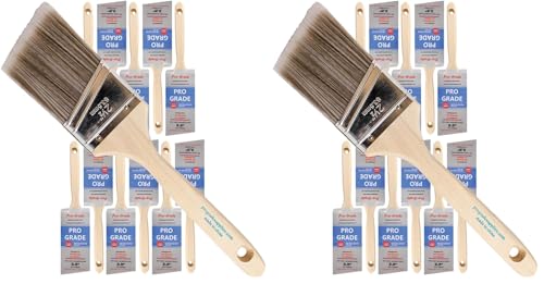 Pro Grade - Paint Brushes - 12Ea 2.5" Angle Brushes (Pack of 2) - size: 12Ea 2.5A (Pack of 2)