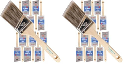 Pro Grade - Paint Brushes - 12Ea 2.5" Angle Brushes (Pack of 2) - size: 12Ea 2.5A (Pack of 2)