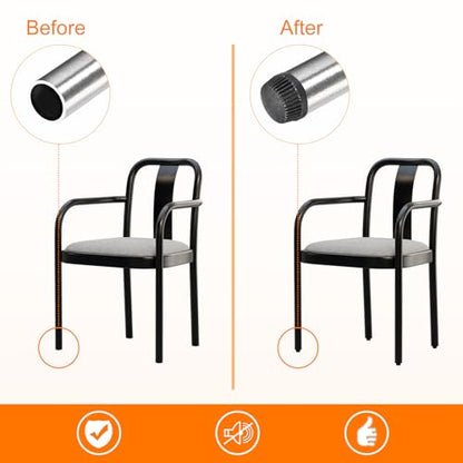 uxcell 4Pcs Inserts for Round Tubes with Leveling Feet, for 19mm/0.75" OD Round Tube, M6-1.0mm Thread Black Plastic Furniture Chair Blanking End Caps Insert Plugs