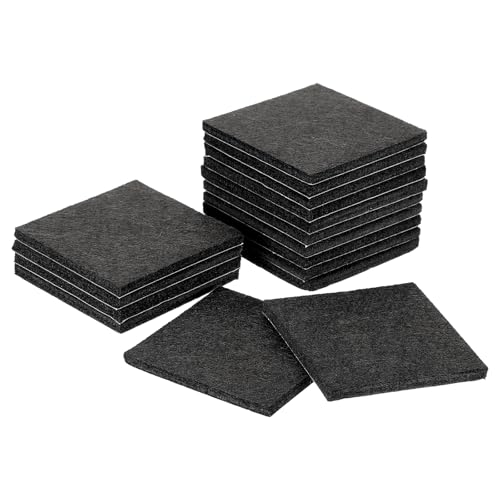 uxcell Furniture Pads, 16Pcs 2.5" - Square Self Adhesive Felt Furniture Pads, Floor Protectors for Furniture Feet Chairs Legs Hardwood Floors (Black) - color: Black, size: 2.5"