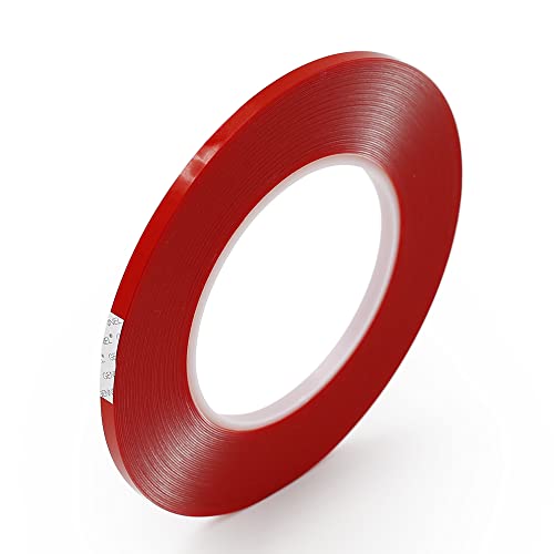 Double Sided Strong Adhesive Tape, 5mm x 15M x 0.5mm Thickness, Clear 2-Sided Tape, Transparent Tape for Phone Laptop LCD Screen Case Repair Plastic Wood Glass Mounting DIY - size: 5mm