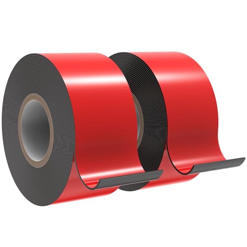 2 Rolls 16.4ft x 2in Double Sided Adhesive Tape Heavy Duty, Acrylic Foam Two Sided Mounting Tape, Mounting Strong Adhesive Waterproof Foam Double Stick, for Car Home Decor Indoor and Outdoor - size: 16.4ft x 2in (2pcs)