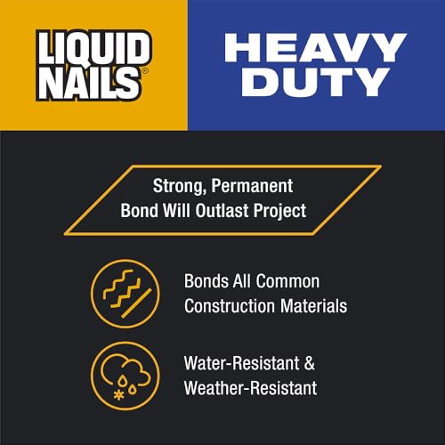 Liquid Nails Heavy Duty 28 oz. Tan Latex-Based Construction Adhesive Low VOC, 12 Pack - color: Tan, size: 28 Ounce (Pack of 12), style: Heavy Duty