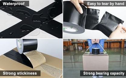 BOMEI PACK Black Sticky Duct Tape Heavy Duty Strong Industrial Color Duct Tape 3.6inch x 72yds for Packing and Repairing 1Pack - color: Black
