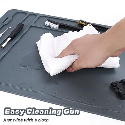 CKPART Rifle Gun Cleaning Mat, Anti-Slip Rubber Tactical Magnetic Mat, Gun Maintenance Mat,Gun Maintenance Mat for Gun Cleaning Kits 36" x 12"