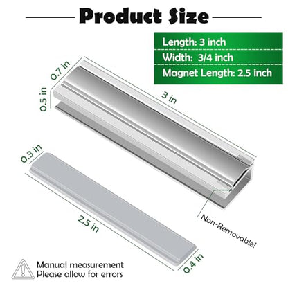 Glass Shower Door Magnet Latch Replacement Kits with Shower Door Magnet and Metal Strike Plate for 1/8" 5/32" 3/16" & 1/4" Thick Swing Glass Shower Doors