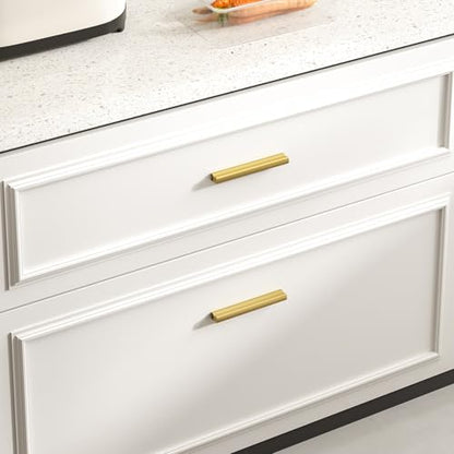 Goldenwarm 6 Pack 1" to 4"(25-102 mm) Hole Distance Gold Adjustable Drawer Pulls Gold Cabinet Handles for Kitchen Hardware - color: Matte Gold, size: 1 in to 4 in (25-102 mm)