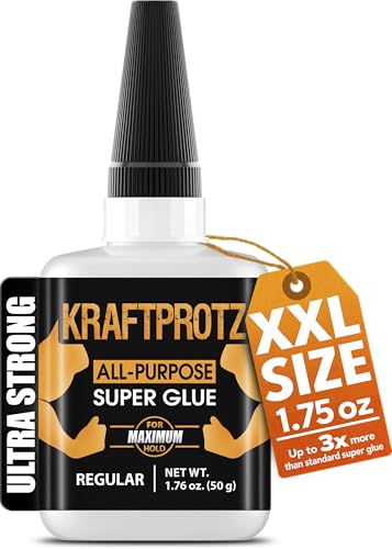 Super Glue XXL Value Size (1.76oz) All Purpose Liquid Adhesive for Plastic – Bonds Wood, Metal, Rubber, Ceramic & Leather – Industrial Strength Bonding - style: REGULAR 1.76 Fl.Oz.