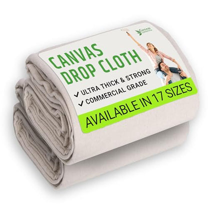 GREEN LIFESTYLE All Purpose Canvas Drop Cloths - Drop Cloth for Painting, Floor Cover, Heavy Duty Protection for Furniture & Surfaces, Reusable Painters Canvas Tarp for Renovation & Home (2 PACK 9x12) - size: 2 Pack - 9x12