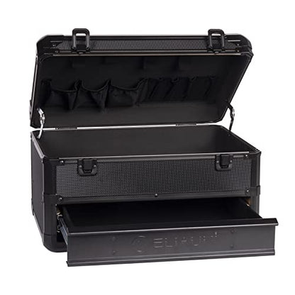E ELIAUK Tool Box Hard Case Tool Organizer Storage Cabinet Carry Case,Toolbox with Drawers, Black - color: Black