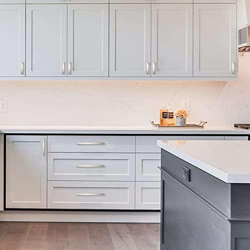 Amerdeco 10 Pack Brushed Satin Nickel Cabinet Knobs Single Hole Cabinet Handles 2 Inch Solid Zinc Alloy Cupboard Drawer Knobs Kitchen Cabinet Knobs T Bar Hardware ZH0003BSNK - color: Brushed Satin Nickel, size: Knobs