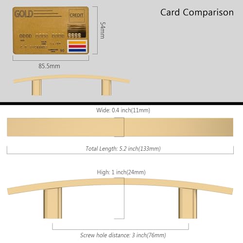 Amerdeco 10 Pack Bronze Cabinet Pulls - 3 Inch(76mm) Hole Center Hardware Kitchen Cabinet Handles for Bathroom and Dresser - Gold Finish ZH0003 - color: Champagne Bronze, size: 3"/76MM Hole Center