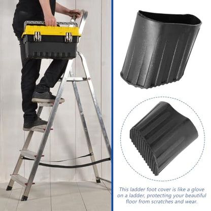 TEHAUX 4pcs Slip Mats for Stairs Outdoor Ladder Protective Pad Skid Step Mat Easy Install Step Ladder Feet Covers