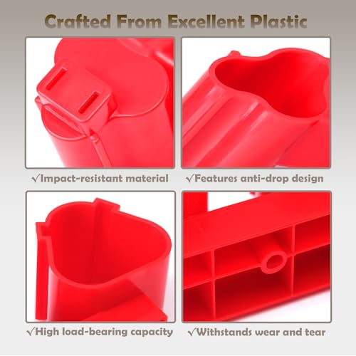 Tool Holders and Battery Holder Compatible with Milwaukee M12 12V Electric Drill Tools Storage Wall Mount Red Plastic Hanger for Shelf, Work Van or Toolbox with 22 Screws