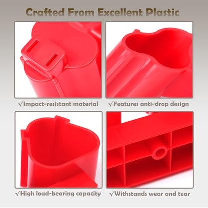 Tool Holders and Battery Holder Compatible with Milwaukee M12 12V Electric Drill Tools Storage Wall Mount Red Plastic Hanger for Shelf, Work Van or Toolbox with 22 Screws