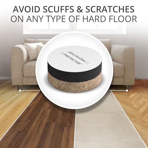X-Protector Felt Furniture Sliders for Hardwood Floors 24 PCS 1” - Self-Adhesive Furniture Slider - Heavy-Duty Furniture Movers for Hard Surfaces - Felt Sliders - Move Your Furniture Easily! - size: 24 PCS 1 inch (Self-Adhesive)
