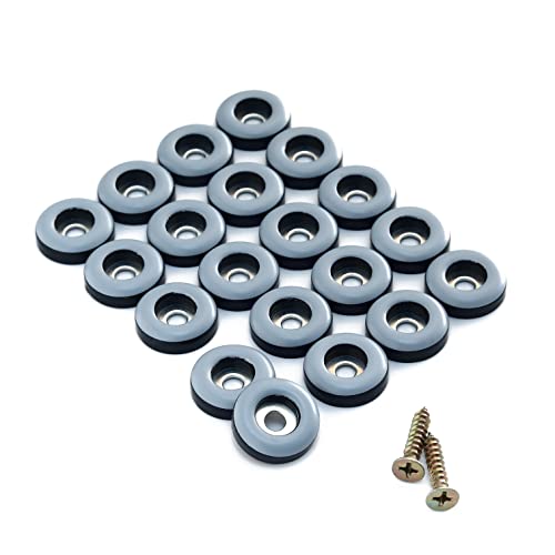 3/4" Screw on Furniture Glides Sliders for Wooden Furniture-Furnigear Heavy Duty PTFE (Teflon) Chair Leg Slides Move Your Furniture Easy & Safely - Best Floor Protector (20 Pack) - color: Grayish Blue, size: 3/4" dia -20pack