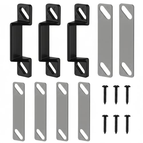 Screen Door Latch Replacement Kit Compatible with Prime-Line K 5148 1-11/16 in. Zinc Diecast Constructed Strike Plate Assortment for Storm and Screen Door Hardware(3,Black) - color: Black