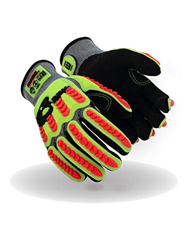MAGID T-REX Flex Series ANSI A7 Sandy Nitrile Coated Palm Impact Gloves, 36 Pairs, Size 9/Large (TRX775) - size: 9/L, style: 36 Pairs