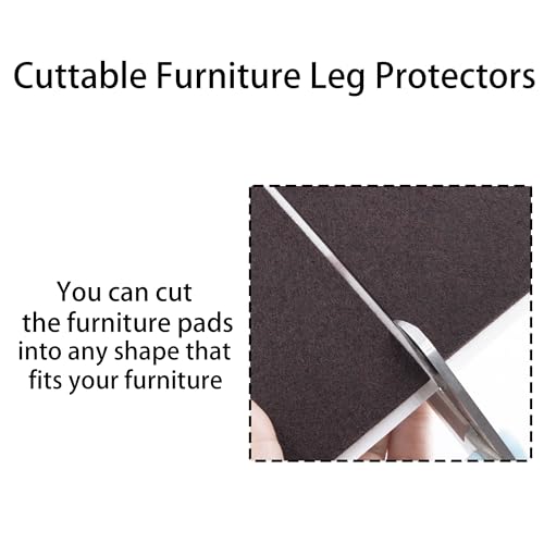 3.5inch Square Felt Furniture Pads, 16Pcs Self Adhesive Cuttable Felt Furniture Leg Pads Floor Protectors Furniture Sliders for Hardwoods Floors, Brown - size: 3.5x3.5inch
