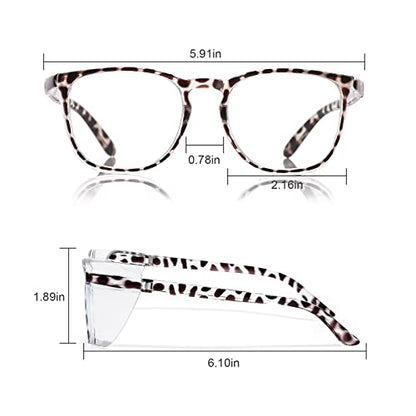 Stylish Safety Glasses Goggles for Women Girls Anti-fog Glasses Protective Eyewear Clear Glasses - color: 1 Pack: Tortoise