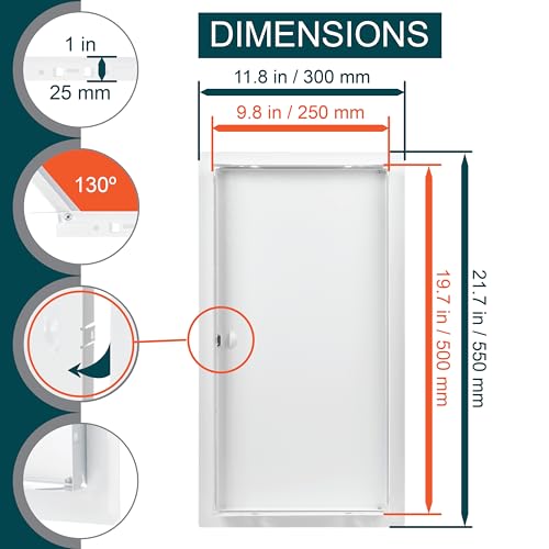 10" x 20" White Metal Access Panel, Service Shaft Door, Plumbing, Electricity Heating Alarm Wall for Drywall, Bathroom Services Hole Cover, Wall Covering - size: 10" x 20"