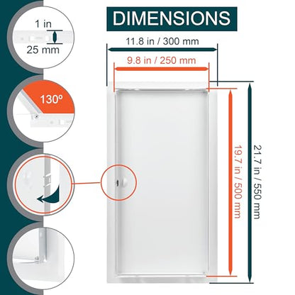 10" x 20" White Metal Access Panel, Service Shaft Door, Plumbing, Electricity Heating Alarm Wall for Drywall, Bathroom Services Hole Cover, Wall Covering - size: 10" x 20"