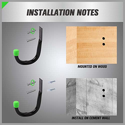 SWANLAKE Heavy Duty Garage Storage Utility Hooks, Utility Hooks for Garage Wall,Color Black (12PCS) - style: 12-Piece Green