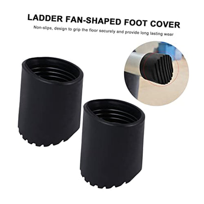 Set of 4 Ladder Foot Pads Non-Slip Mats for Ladder Legs Rubber Feet Mat for Step Ladders Easy Install Ladder Leg Covers