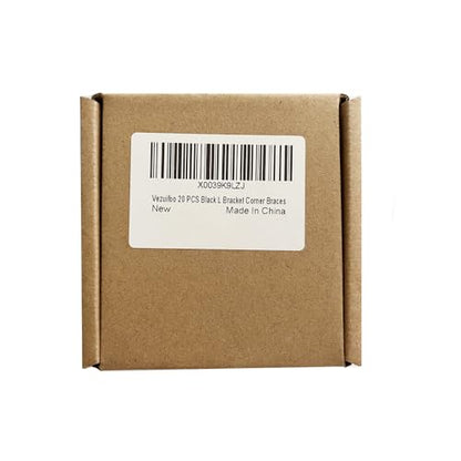 20PCS Corner Brace 2 X 2 Inch Stainless Steel L Bracket Heavy Duty Black Large Corner Bracket Joint Right Angle Brackets 90 Degree Corner Fastener for Wood Furniture Cabinet Drawer Bed Chair - size: 2"x2"