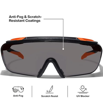 KLEIN TOOLS 03007 Over-The-Glasses Safety Glasses, Shaded Lens, ANSI Z87.1+ and CSA Z94.3 Certified, Anti-Fog and Scratch Resistant, UV Protection, Fits Over Prescription Eyewear - size: Over-the-Glasses, Gray