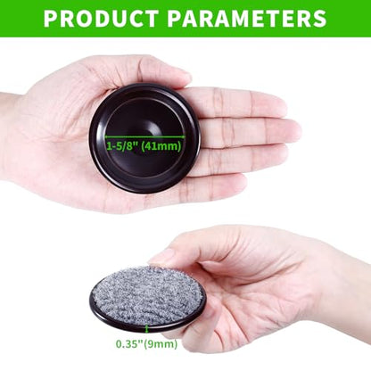 1 5/8" Round Carpet Bottom Furniture Caster Cups, Reusable Furniture Sliders for Hardwood Floors,Felt Furniture Pads Coasters to Protect Tile or Laminate Floors from Scratches, Brown/Gray (24 Pack) - size: 1-5/8 Inch, 24 Pack