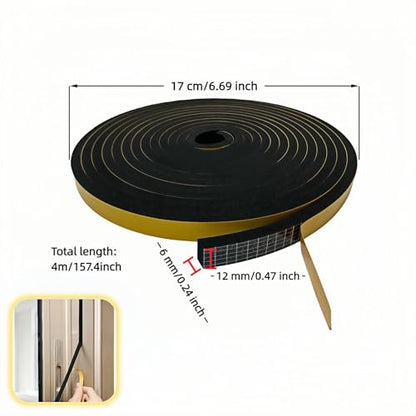 Durable Weather Seal Foam Tape: Strong Adhesive,Noise Reducing & Energy Saving, High-Density CR Foam Material,1/2" x 1/4" x 13 ft for Doors,Windows,AC - Easy Peel & Stick Seal Strip - size: 1/2 In x 1/4 In x 13Ft