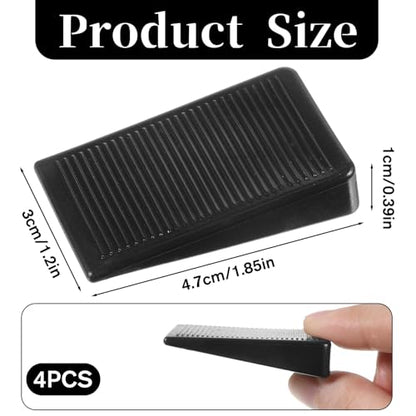 4 Pack Rubber Door Stop, Durable Non-Slip Door Stoppers for Bottom of Doors Black Non-Scratching Doorstops Sturdy Premium Rubber Doors Stopper for Home Office School (Black)