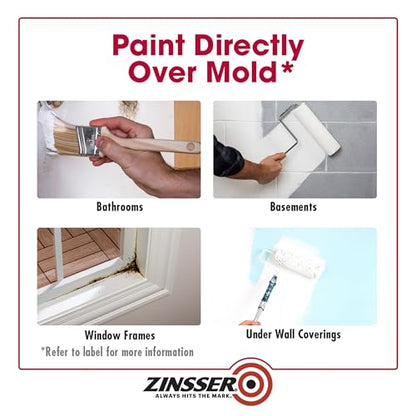 qt Zinsser 276087 White Zinsser, Mold Killing Primer Water-Based Mold Killing Primer - size: 32 Fl Oz (Pack of 1)
