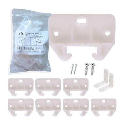 Drawer Track Guides Fixed L-Angle Drawer Glide Set with Screws, 8 Pack White Replacement Drawer Guides for Side-Mount Rails | HOWTOOL