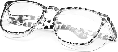Stylish Safety Glasses Goggles for Women Girls Anti-fog Glasses Protective Eyewear Clear Glasses - color: New-tortoise