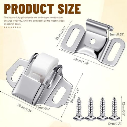 Shimeyao 1 Set Mailbox Replacement Roller Catch Latch with Screws Hardware Roller Wheel Spring Door Catch Latch for Cabinet Doors Rv Camper Kitchen